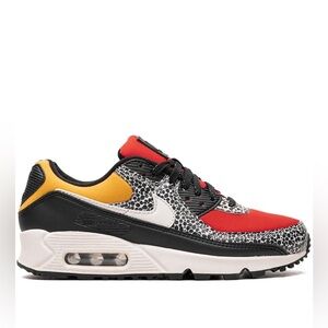 Nike Air Max 90 SE ‘Safari’ Sneakers Women’s 6.5 Black/Chile Red/Pollen/Phantom